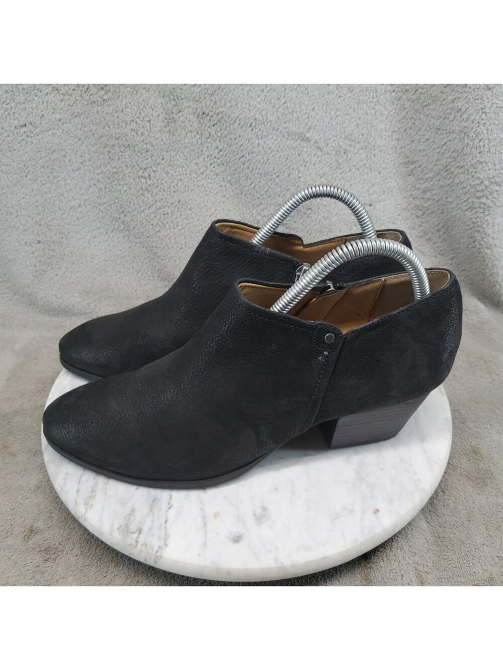 Franco Sarto Shoes Womens Size 8.5 Ricki Black Leather Ankle Boots *Read*